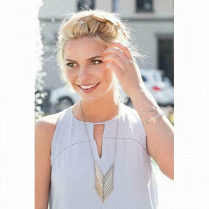 Purpose Jewelry Handcrafted Chevron Necklace in Brass or Silver Color